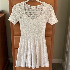 Urban Outfitters cream lace skater dress